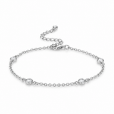 Clara Clear Station Bracelet in Silver Tone, classic studio view.