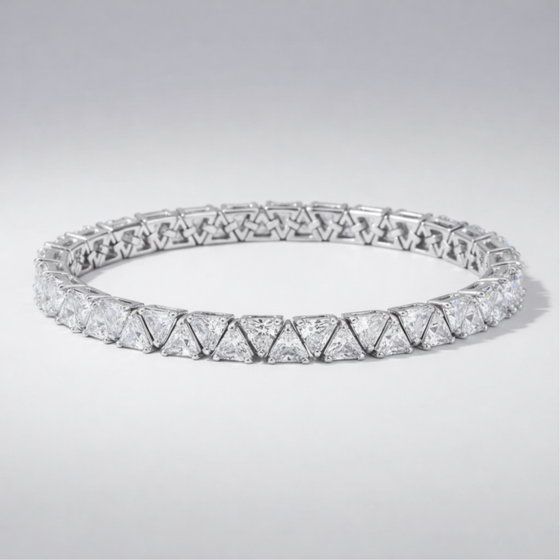 Studio view of the Divinity tennis bracelet featuring brilliant cubic zirconia stones in a classic setting.