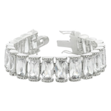 Elegant Radiant CZ Bracelet in Silver Tone, classic studio view.