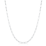 Endless Whisper Paperclip Chain Necklace in Silver Tone, full length.
