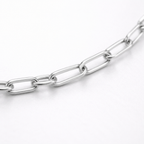 Endless Whisper Paperclip Chain Necklace in Silver Tone, studio view.