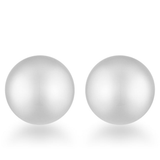 Julie Polished Ball Stud Earrings in Silver Tone, studio view.