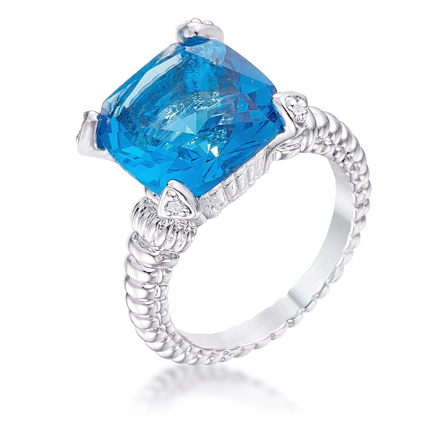 Aqua Cushion Engagement Ring Rings  