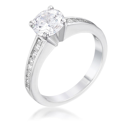 Cubic Zircon Engagement Ring  