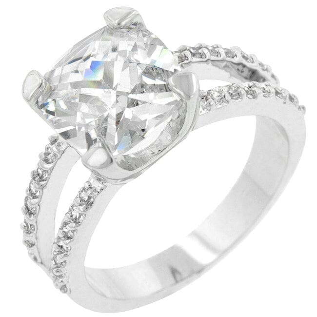 Double Band Cubic Zirconia Engagement Ring Rings Das Juwel 