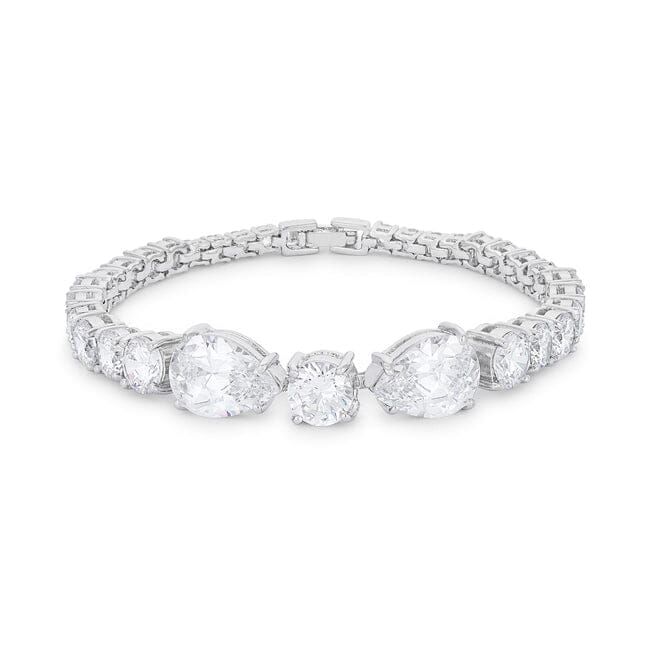 Elegant Pear and Round Cubic Zirconia Tennis Bracelet Bracelets  