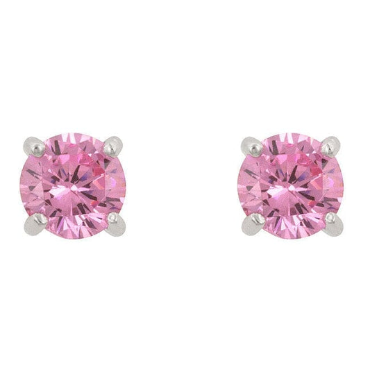 Pink Cubic Zirconia Stud Earrings Earrings  