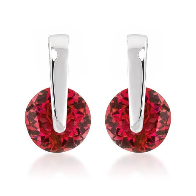 Red Cubic Zirconia Elegance Earrings Earrings  