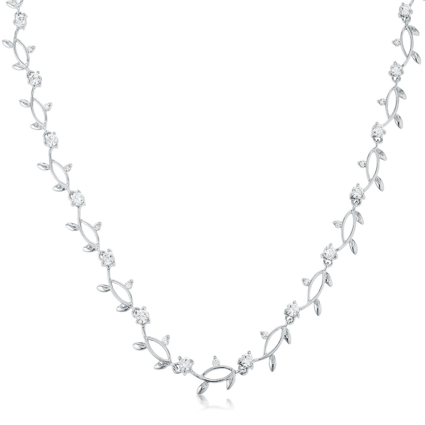 Rhodium Plated Vineyard Necklace  